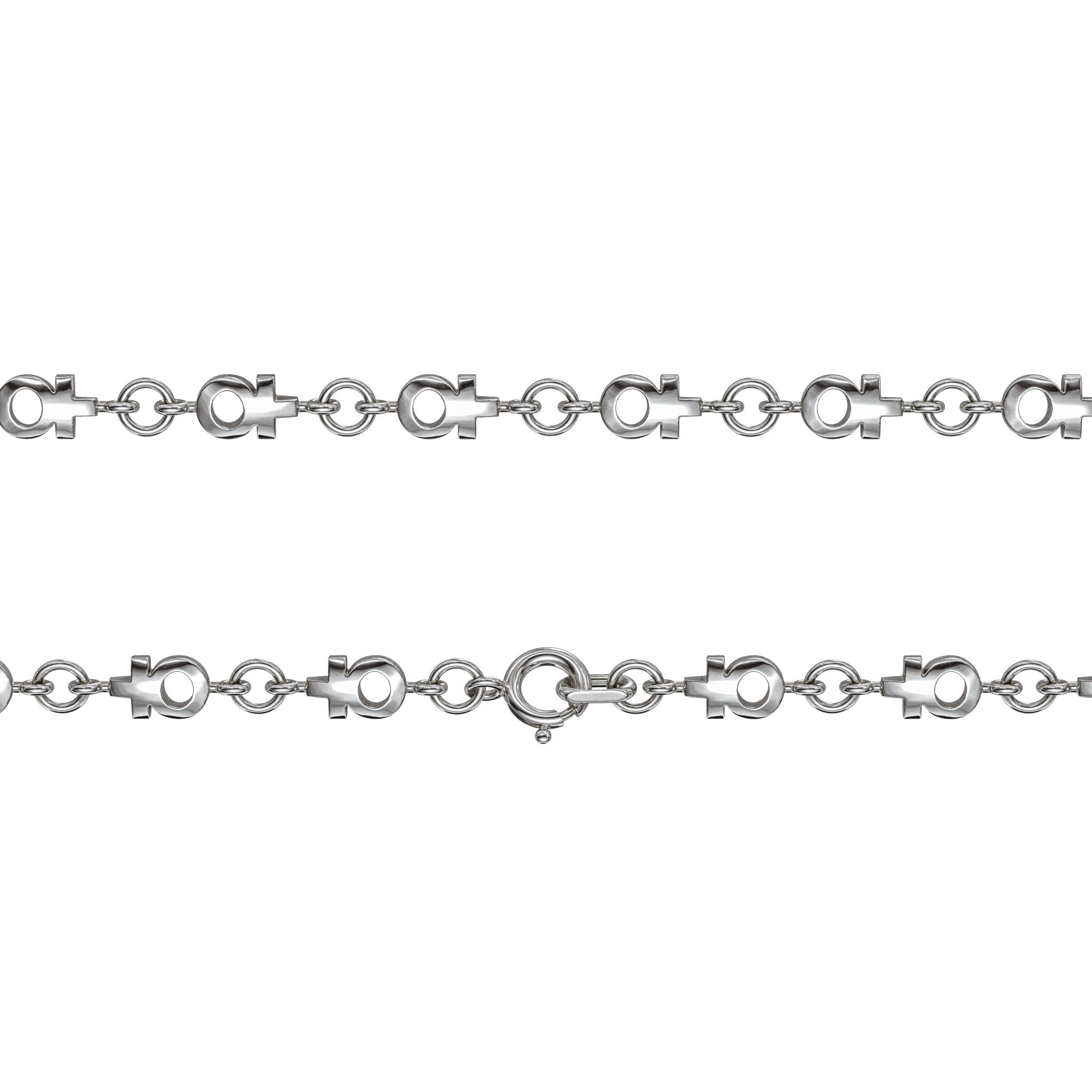 A detail of ♀ Necklace S in Silver